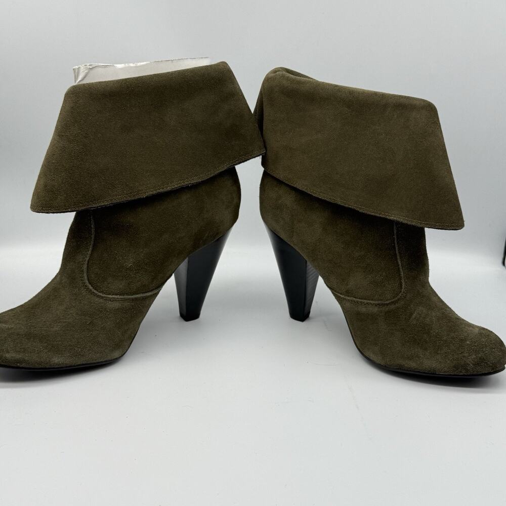 NWOB Mia DARK GREEN Suede Leather Boots DUKE Size 8 Womens Booties Witchy Goth - Picture 8 of 11